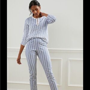 Roller Rabbit Hathi PJ Set, Long-sleeve Blue elephant print